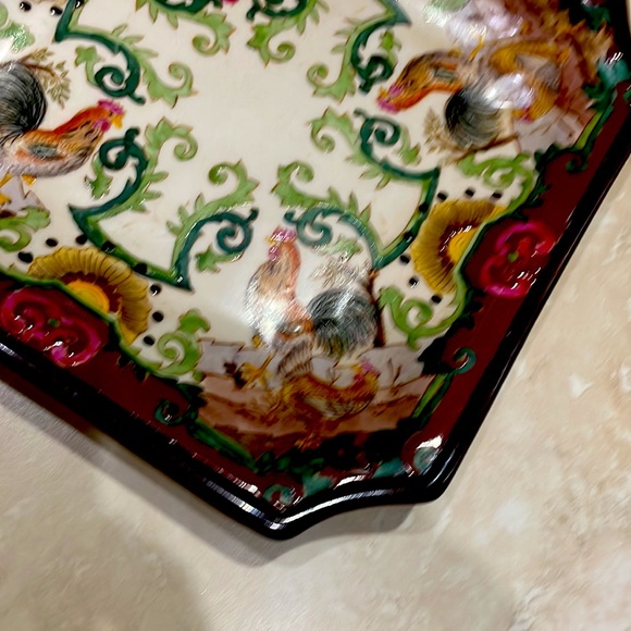 Vintage Hua Ping Tang Zhi Chinese Hand Painted Decorative Plate Rooster Design - Picture 2 of 4